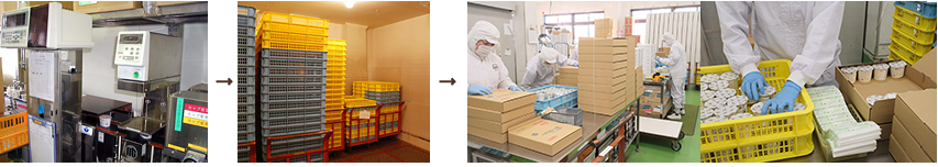 蒜山酪農のヨーグルト製造工程5　醗酵・検査・箱詰め・完成